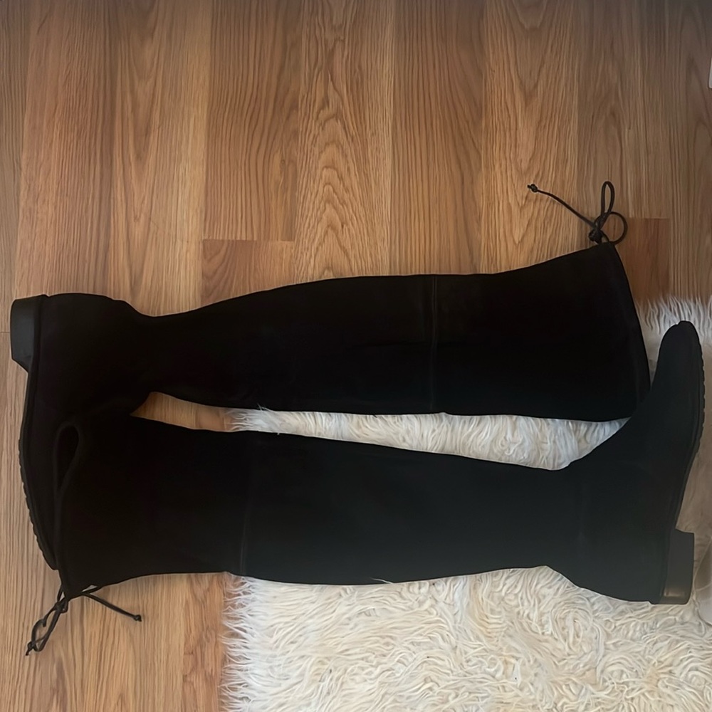 Stuart Weitzman Lowland Black Suede Knee High boots 7.5